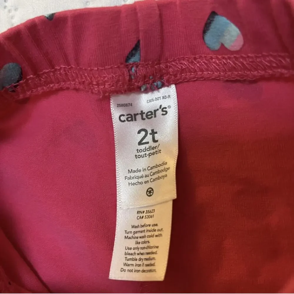 Carter's Glitter Heart Print Leggings Size 2T